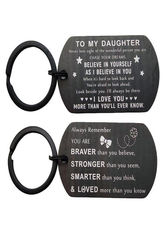 DGXMD Daughter Gift from Mom Dad - Engraved Metal Daughter Keychain - Birthday Graduation Gift for Teenage Girls Adult Daughters from Parents - Image 1